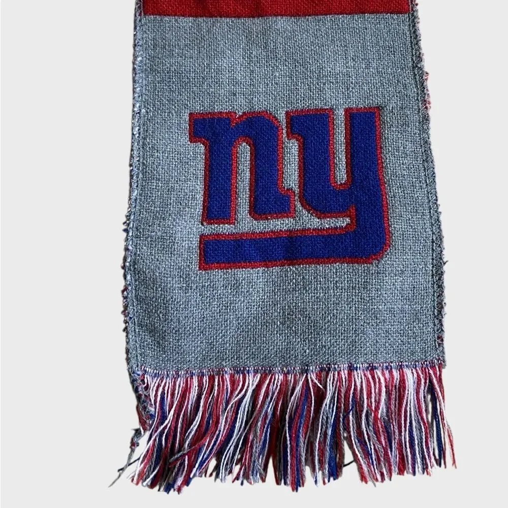 Foco New York Giants Football NFL Scarf Grey Red Blue Fringed Unisex Cozy Preppy